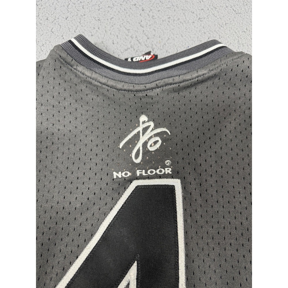 VTG AND1 Tank Top Mens XL Gray Sleeveless Play Hard 4 Mesh Basketball Jersey - Picture 8 of 8